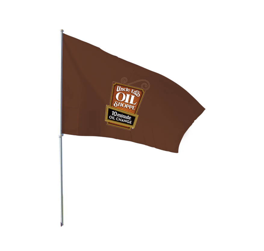 3' X 5'  FullSpeed Automotive Uncle Ed's Brown Logo Flag   