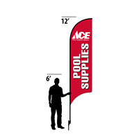 12' Ace Hardware Red Pool Supplies AdverSail Flag