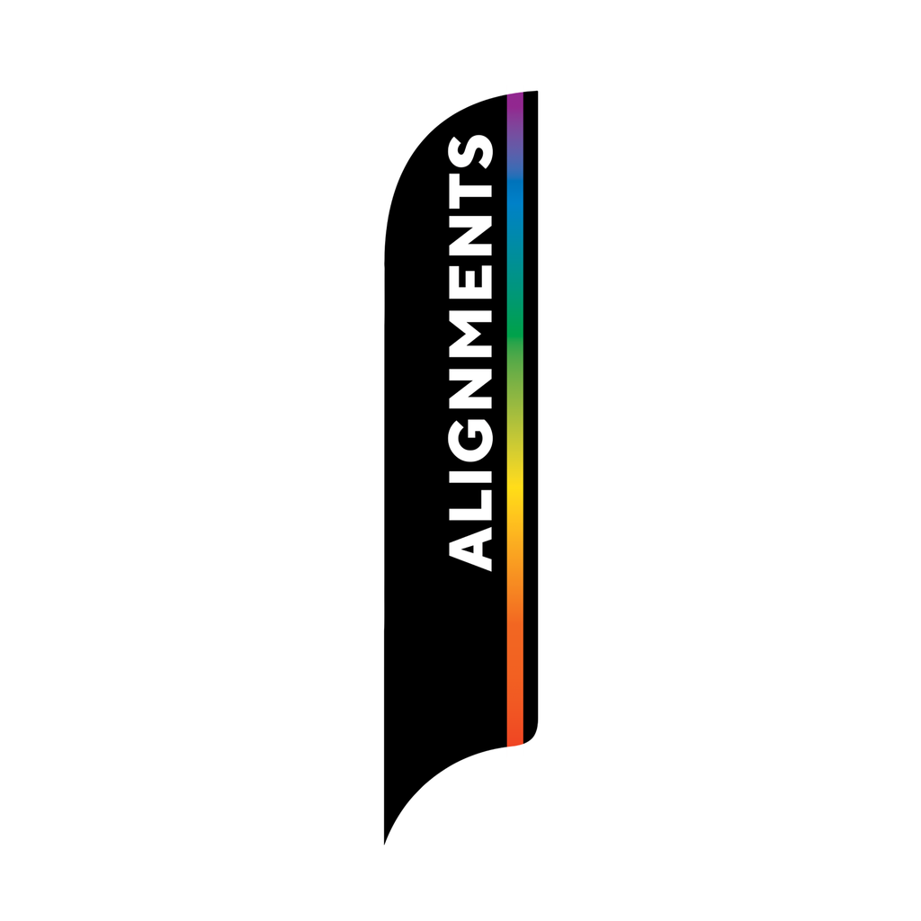 15' Caliber Auto Care Black Alignments AdverSail Flag